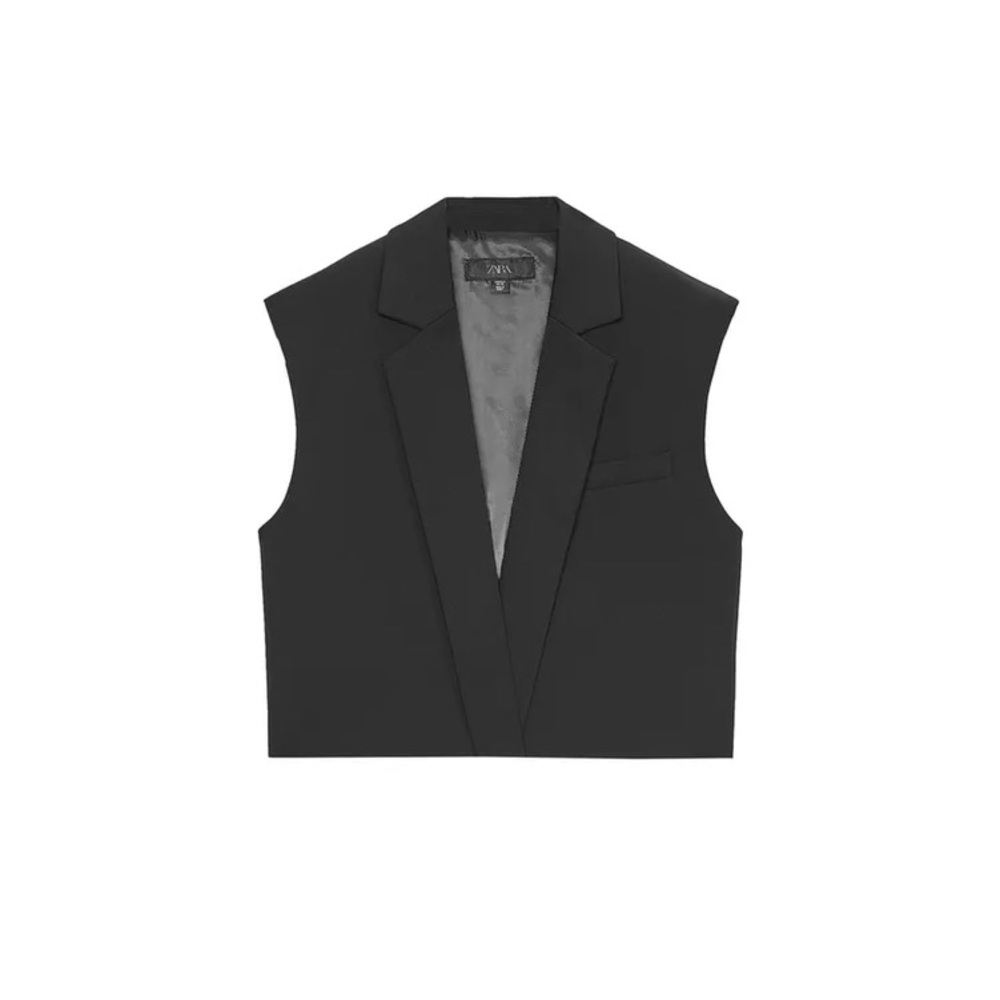 Zara Black Sleeveless Blazer Vest